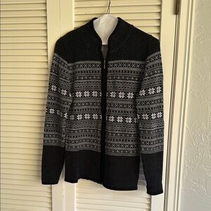 Women’s wool Nordic zip cardigan